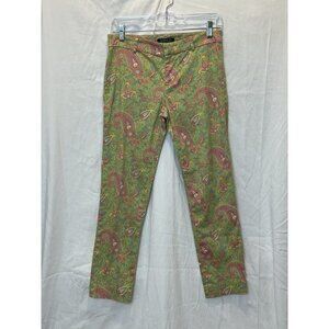 Lauren Ralph Lauren Green Paisley Ankle Pants